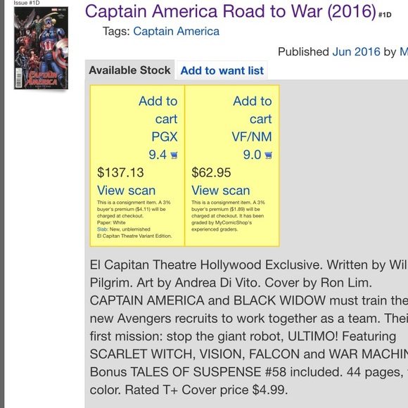 Marvel Comic Captain America Road to War #1 - Picture 4 of 4